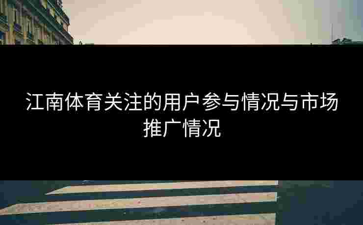 江南体育关注的用户参与情况与市场推广情况